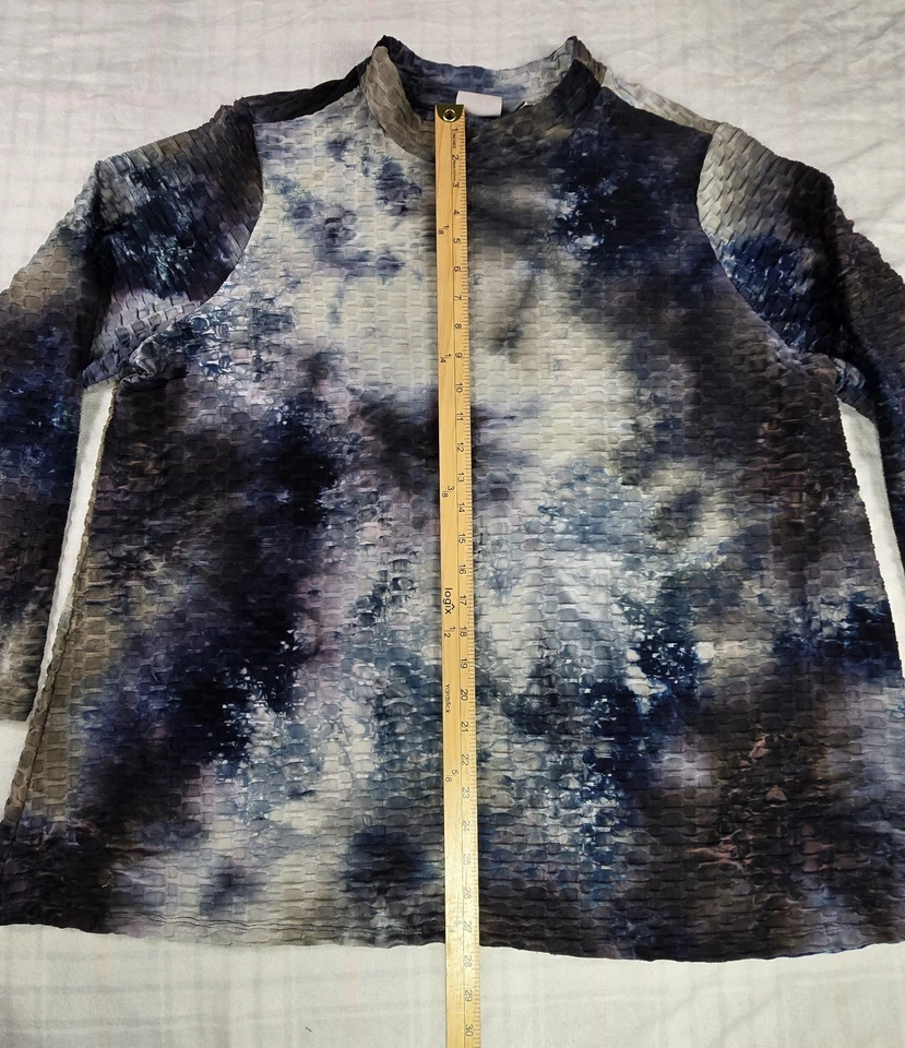 LOGO de Lori Goldstein Mujer Tie Dye Túnica Top Waffle Texturizado Suave Acogedor 2X Foto 4 de 4