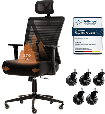 Dowinx Bürostuhl 270 Kg, Ergonomischer Schreibtischstuhl Mit Dicker Sitzpolsteru