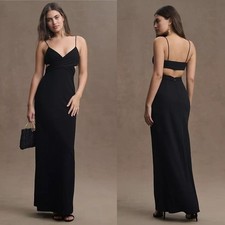 NWT BHLDN Livy Cutout V-Neck Stretch Crepe Gown, 2 Fleur Dress Wedding Guest