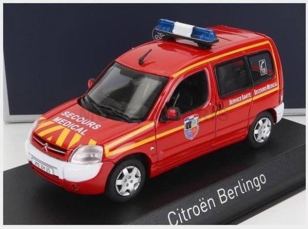 Norev 155722 Citroen - Berlingo Pompiers Secours Medical 2004 - ROT Weiss - 1/43-image