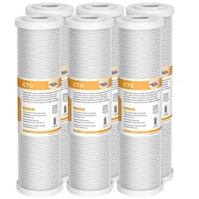 1-6 Pack 5 Micron 10" x 2.5" CTO Carbon Block Whole House Water Filter Cartridge