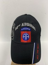 US Army 82ND Airborne Strapback Hat, Black, Officially Licensed, ALL THE WAY 