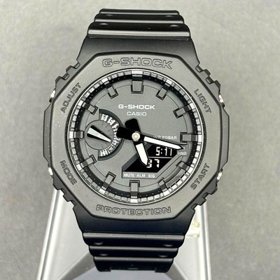 Casio G-Shock GA-2100-1A1 Monochrome Black Carbon Core Guard CasiOak Watch NIB