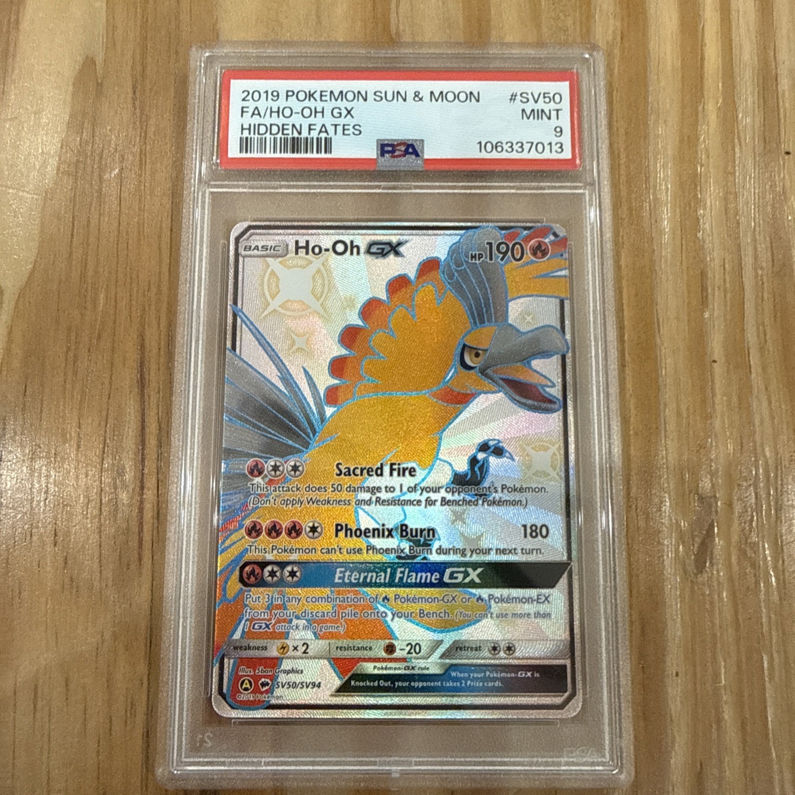 Pokemon Hidden Fates Ho-Oh GX SV50/SV94 PSA 9