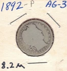 1892 - Philadelphia Silver Barber Quarter 25 Cents, .181 Oz ASW ~ $13+ of Silver