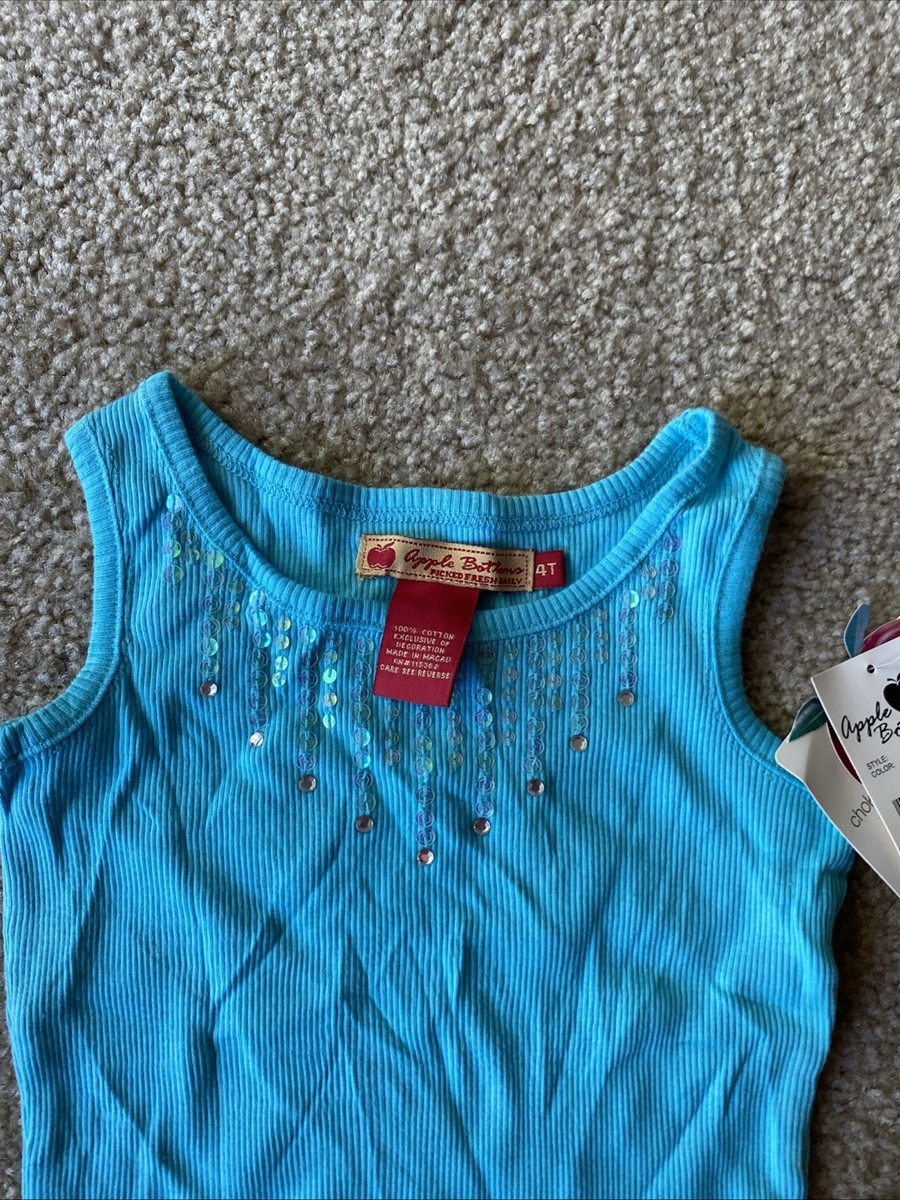 Y2K Vintage Kidcore Apple Bottoms 4T Children's Blue Sequin Tank