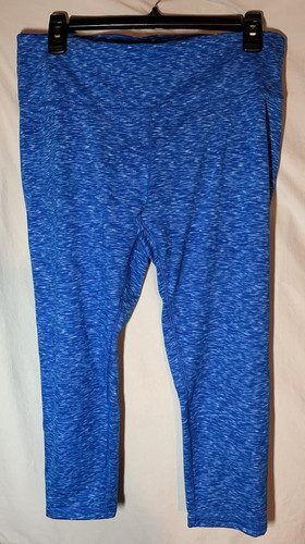 RBX Blue Flecked Activewear Capri Leggings Size: L