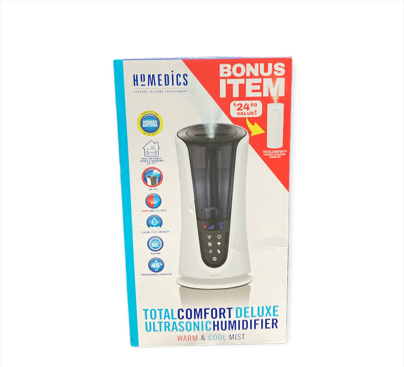 Увлажнитель Homedics Total Comfort Deluxe с бонусным портативным увлажнителем