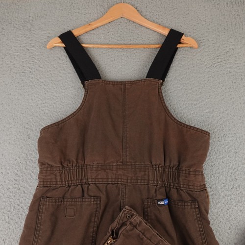 Walls Tough Wear Overalls Youth Extra Large Brown Bibs Outdoor Workwear Insulate - Picture 9 of 20