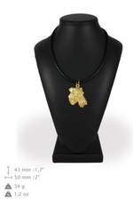 Airedale Terrier - gold plated necklace with image of a purebred dog, ArtDog USA