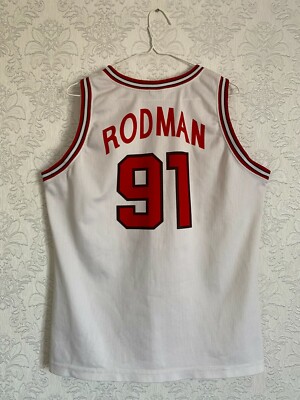〜CHICAGO BULLS RODMAN 91〜 VIntage NBA Chicago Bulls Dennis Rodman #91 Black Champion