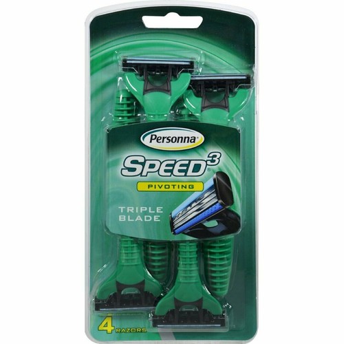 Personna Speed 3 Pivoting Razor Blades with Triple Blade Smooth Glide 4 Counts - Picture 2 of 4