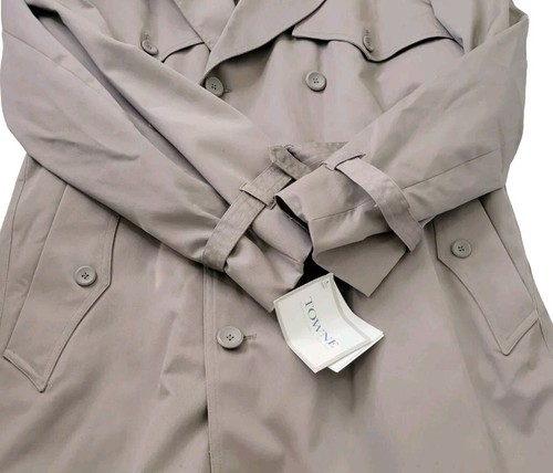 Towne from London Fog Trenchcoat Jacke beige/braun Gr. 44R - Vintage, NEU - Bild 8 von 12