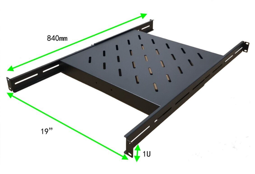 Fixed Server Rack Shelf 1U 19" 4 Post Mount Adjustable 17"-33" Extension Vented - Picture 2 of 12