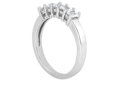 Ring.☆.。.:*・° 5Stone 0.70ct Diamond Wedding Ring 10k White Gold Princess I
