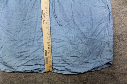 Time And Tru Dress Size Large L Chambray Cap Sleeves Sheath Pockets Drawstring - Picture 4 of 11