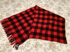 J. Crew Black  Red Check Long Scarf