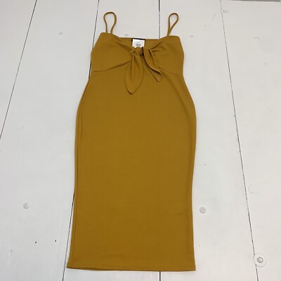Boohoo Skinny Strap Tie Front Women's Dress Size 10 Mustard Yellow Bodycon New | eBay Boohoo Skinny Strap Tie Front Women's Dress Size 10 Mustard Yellow Bodycon New | eBay