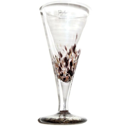 Julia Knight CONFETTI Italy Hand Blown Brown/Copper Wine Glass 8 5/8" Confetti - Picture 3 of 5