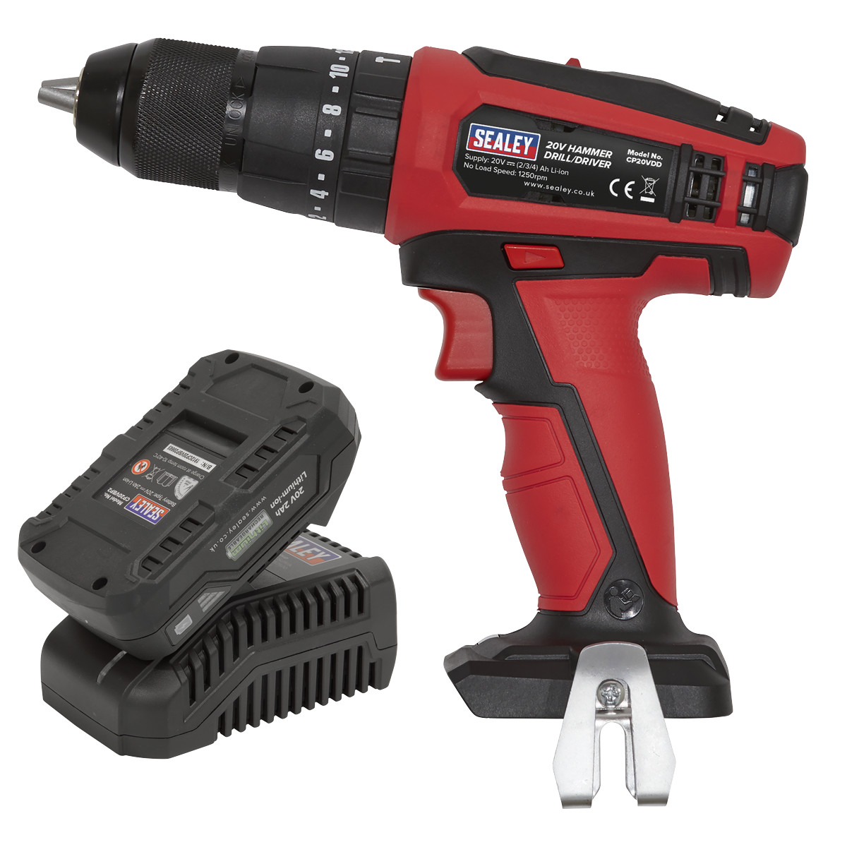 Sealey CP20VDDXKIT1 Brushless Hammer Drill/Driver Kit 13mm 20V 2Ah