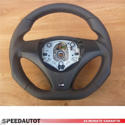 TAUSCH Abgeflacht Lederlenkrad BMW M-POWER E87, E88  NEU LEDERRBEZUG - BLENDE 