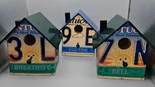 Hand Crafted House Shaped Bird Houses / Choose Multiple and Combine Shipping