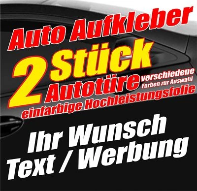 ORACAL 751C Autoaufkleber 2 Stück Wunsch Autowerbung Beschriftung Logo Plotterfolie 80x80