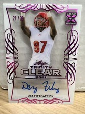 DEZ FITZPATRICK 2021 LEAF TRINITY FOOTBALL PINK CLEAR ROOKIE AUTO 21/30