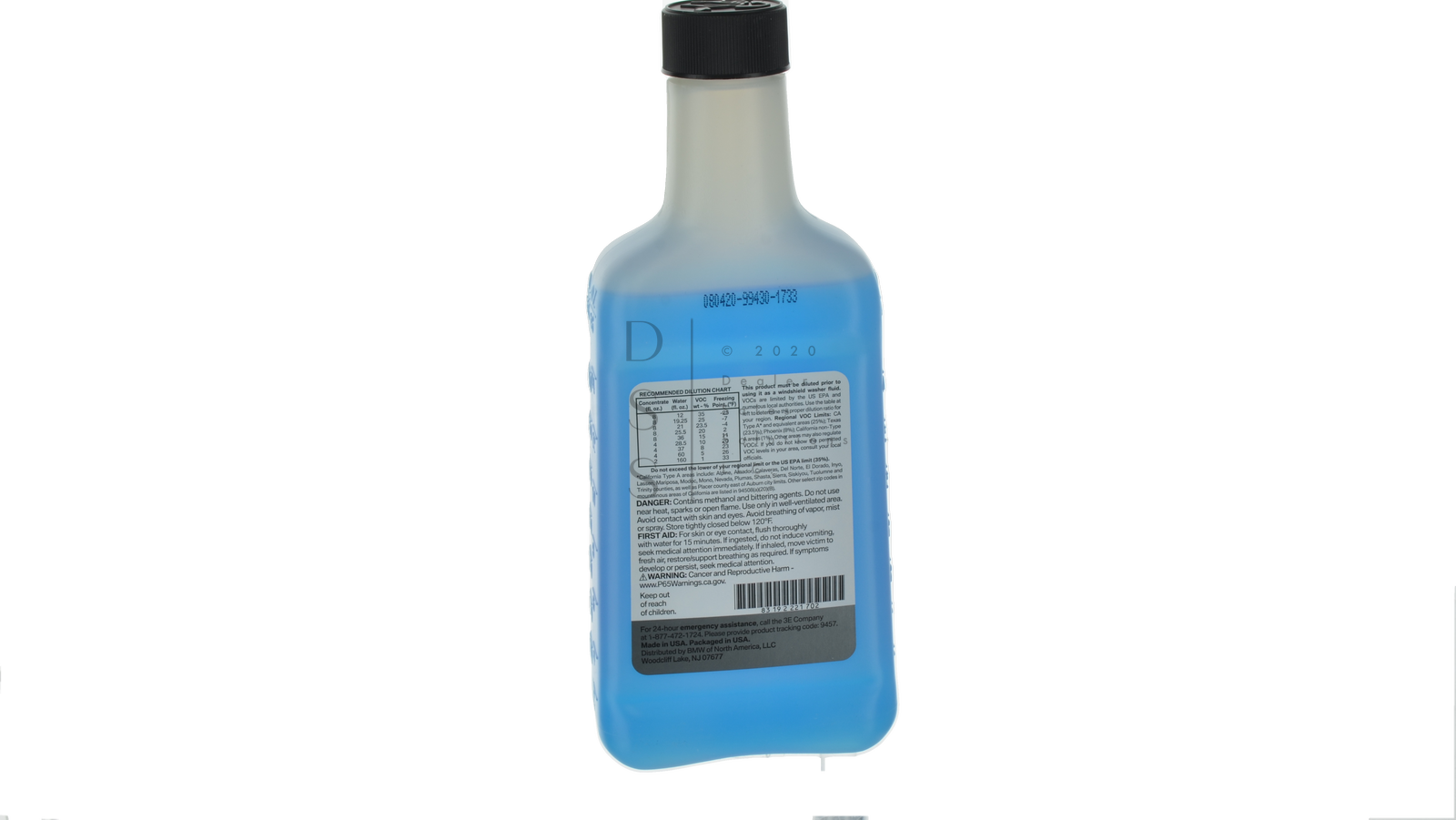 Genuine BMW Windshield Washer Fluid Concentrate 16oz. Blue OE