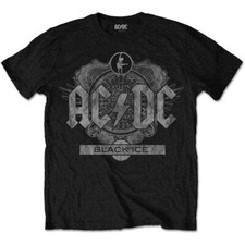 Image of Officially licensed AC/DC Black Ice Mens Unisex Black T Shirt AC/DC Classic Tee