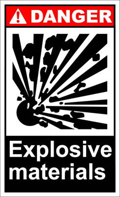 Explosive Materials Danger OSHA / ANSI LABEL DECAL STICKER