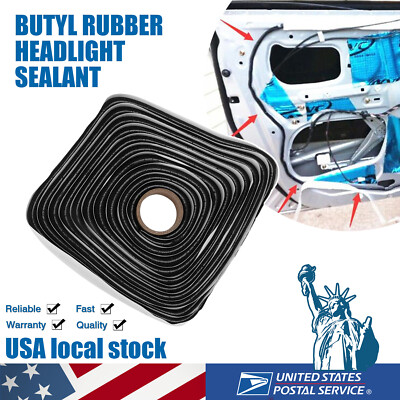 12M Butyl Rubber Glue Trim Sealant Retrofit Reseal For Car Headlight Windshield