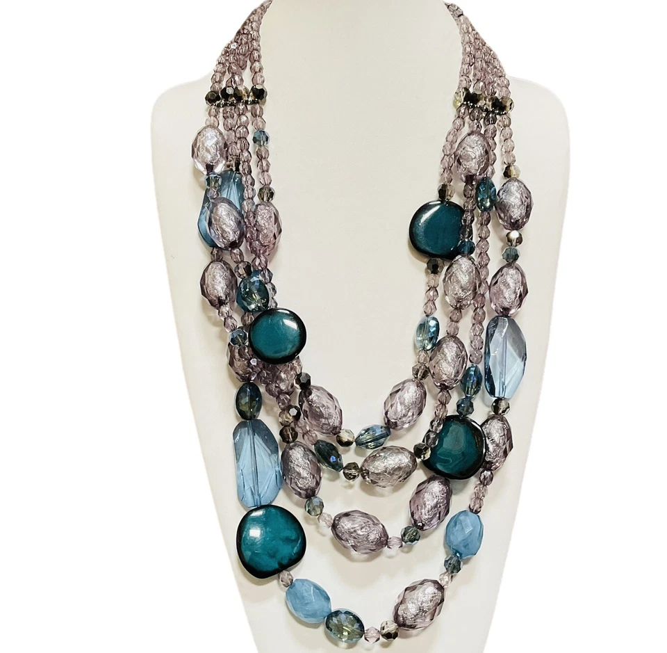 Collar Chicos Cuentas Capas Cuentas Azules Distintivo Babero DEFECTUOSO