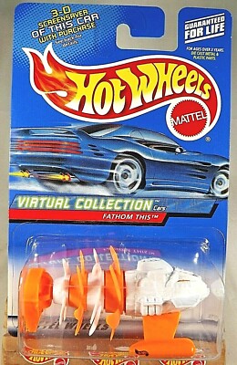 2000 Hot Wheels #152 Virtual Collection Cars FATHOM THIS White-Orange