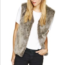 Aritzia Talula Park Slope Vest Faux Fur Grey Lined Women’s Size Small S