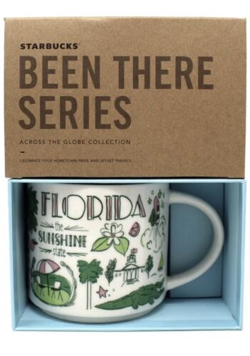 STARBUCKS Coffee Cup Been There Mug NEW 14 Oz USA Florida FL Beach Sun Box