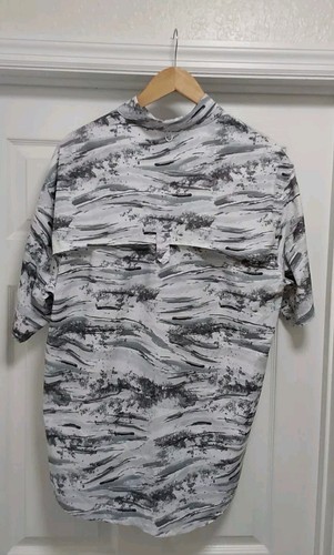 Reel Legends Saltwater II Fishing Shirt Men's Large White Gray Vented Outdoors - Picture 2 of 10