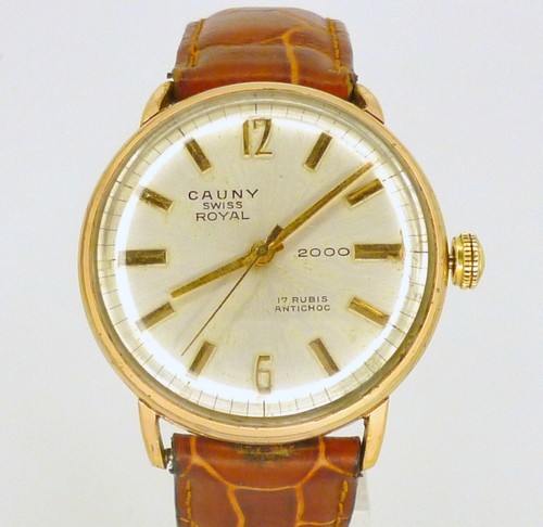 Vintage CAUNY Swiss Pink Gold Plated Hand Wind Cal AS 1950/51 fully working 35mm