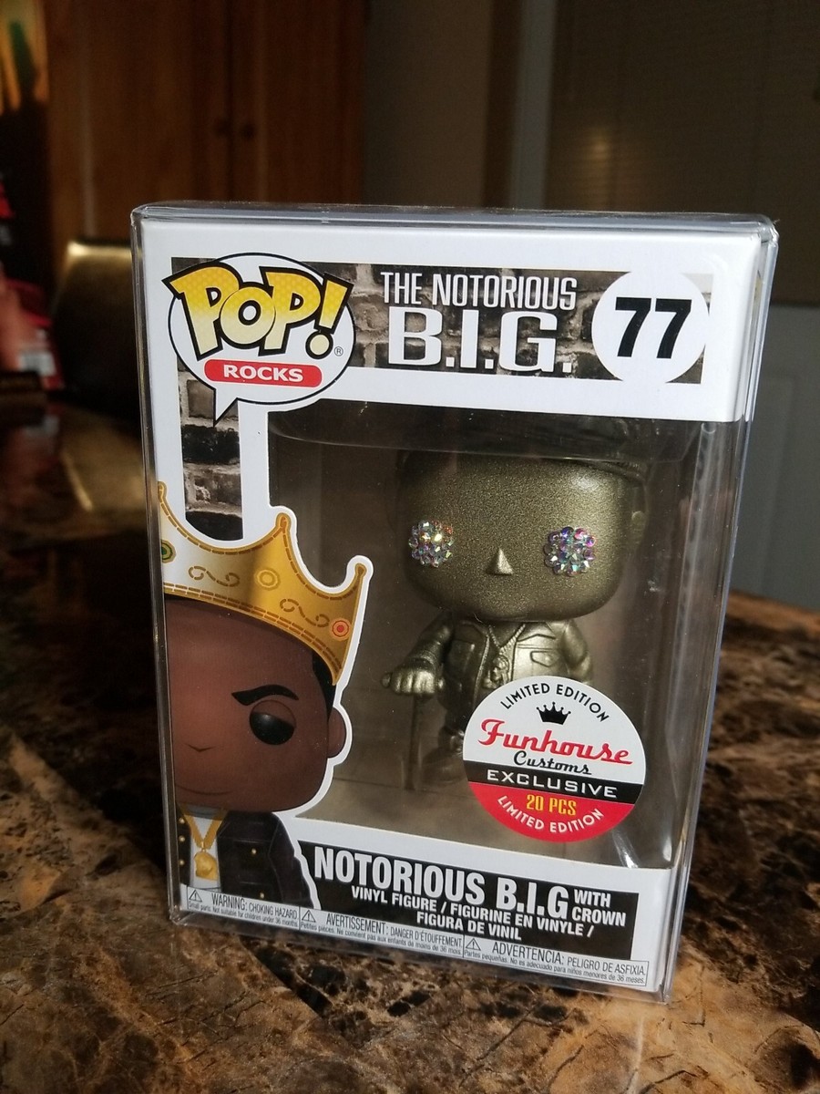 notorious Funko Pop #77 Gold Metallic Notorious BIG Biggie Funhouse