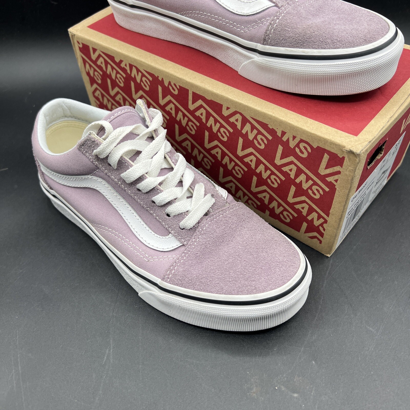Vans Women's Old Skool Canvas Suede Sea Fog Purple True White