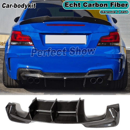 für BMW E82M 1M Coupe Carbon Diffusor Heckdiffsuor Stoßstange Spoiler Heckansatz - Bild 1 von 13