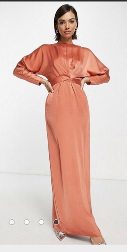 ASOS SATIN MAXI DRESS with BATWING 