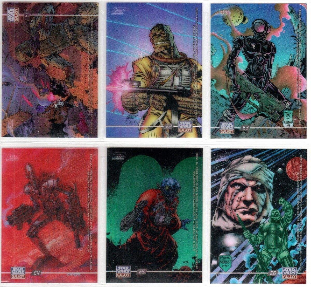 STAR WARS TOPPS GALAXY SERIES 3 CLEARZONE CLEAR CHROME INSERT SET