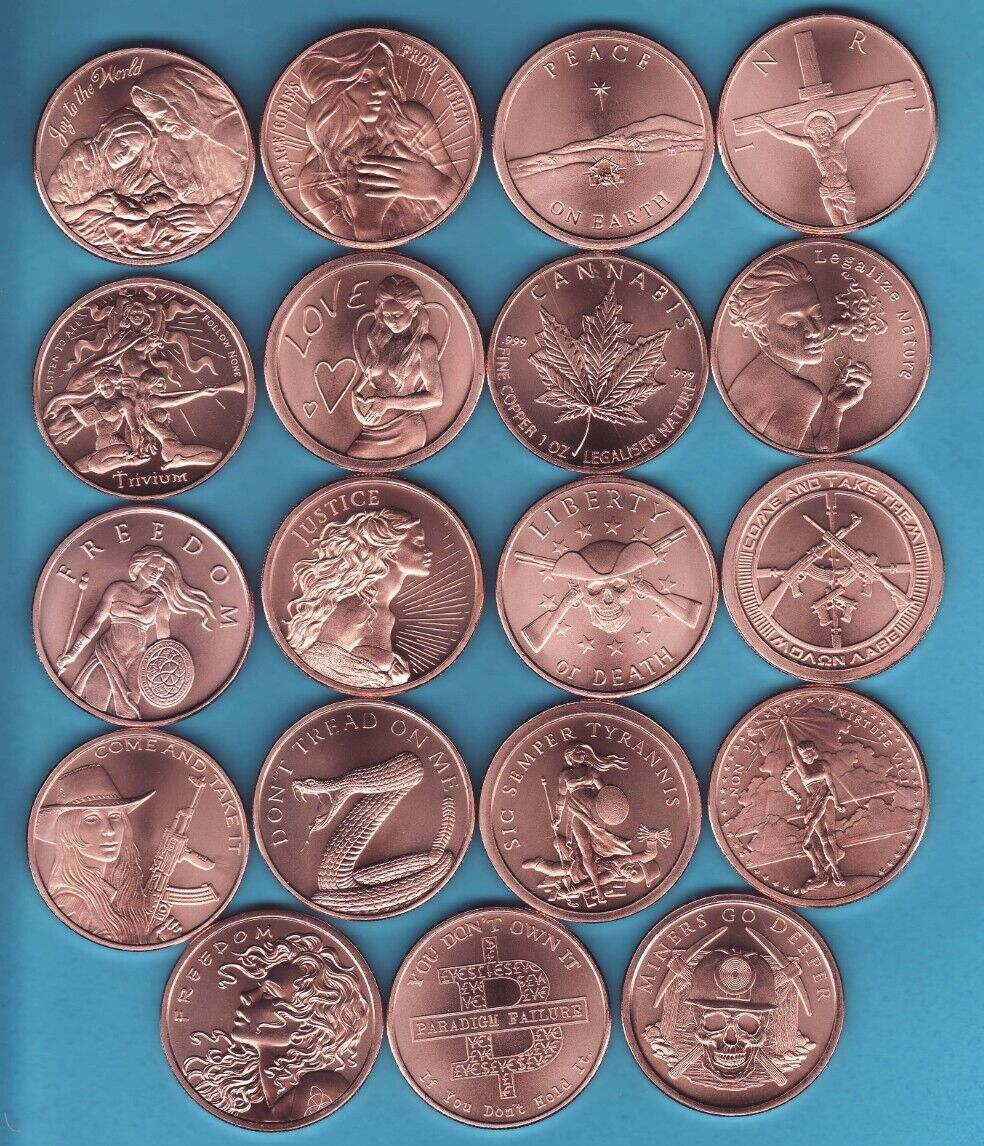 2021 Silver Shield COPPER Complete SET 19 COINS 1 oz. Copper