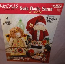 McCalls Soda Bottle Santa Angel 1997 Patterns Christmas Card Caddy Booklet 15283