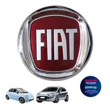 FREGIO STEMMA LOGO EMBLEMA SCRITTA POSTERIORE FIAT 500 312 PUNTO EVO ROSSO 95 mm