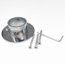 Premium Wall Floor Flange For Walk In Wardrobe Chrome Tubing Hanging Rail System