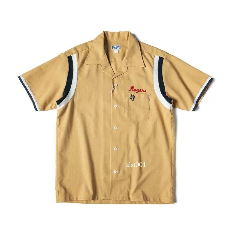 Non Stock Retro Bowling Shirt 1960s Men's Button Up Short