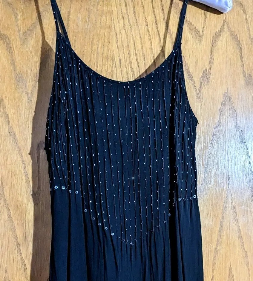 little black dress sz medium bling embellished Rene Derhy vintage 