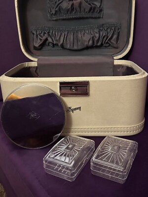 Pristine Vintage Skyway Luggage Travel Case W/ key, mirror and